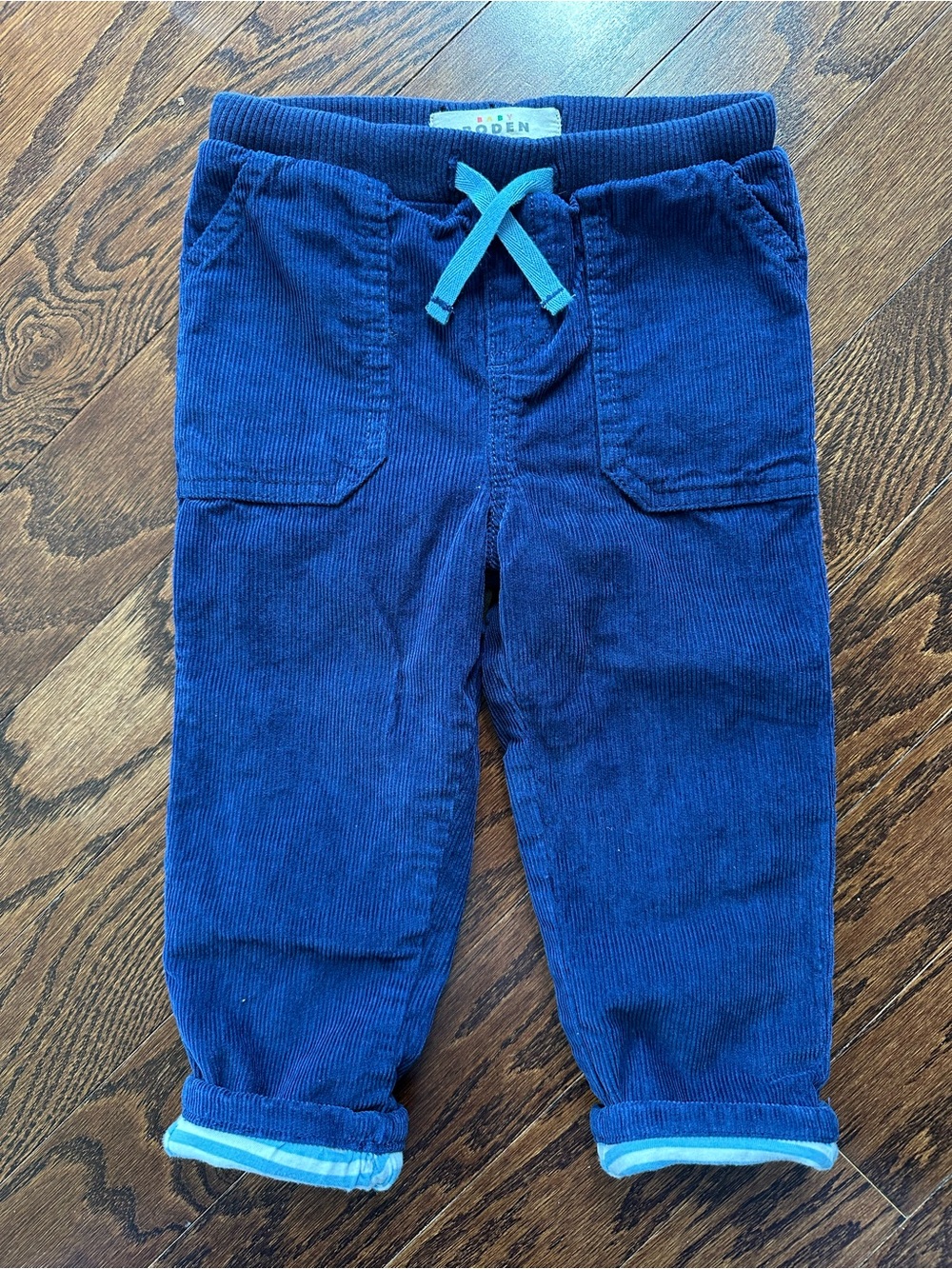 Mini Boden Baby / Toddler Navy Corduroy Pants with Drawstring